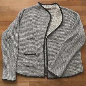 Lilla P Open Front Gray Cardigan Sweater Jacket Cotton Blend